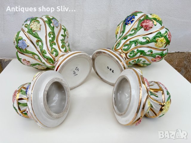 Италянски порцеланови урни / вази. №2275, снимка 7 - Колекции - 36580803
