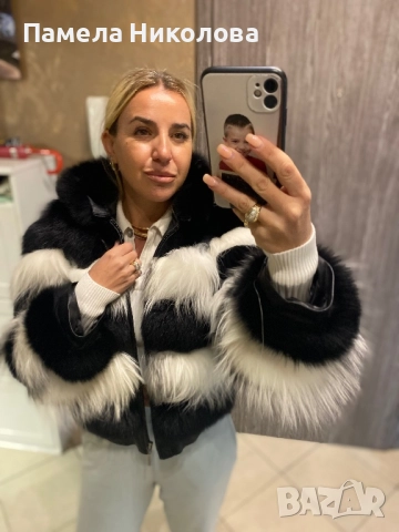 Дамско палто естествен косъм, снимка 1