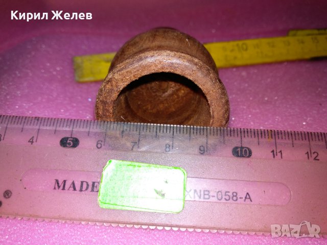 СТАРО ДЪРВЕНО КАПАЧЕ за СОЛНИЧКА СТИЛНО РЪЧНО СТРУГОВАНО 42867, снимка 3 - Други ценни предмети - 44155818