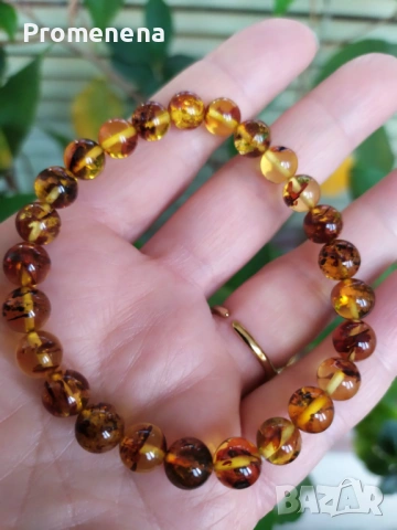 Гривна от Балтийски кехлибар, снимка 5 - Гривни - 53125280