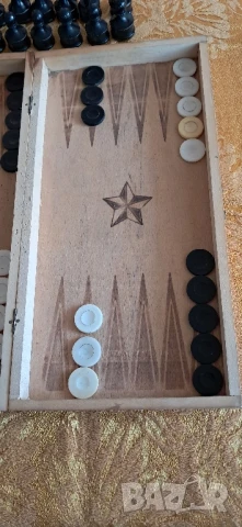 Стара табла с шах, снимка 4 - Антикварни и старинни предмети - 50928949