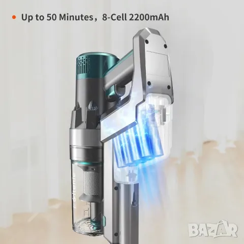 Вертикална прахосмукачка Ultenic U11 със стойка и турбо четка 25000Pa, снимка 4 - Прахосмукачки - 48916984