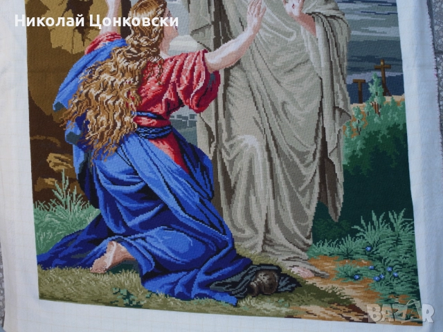 Гоблен „Възкресението“ 65х88 см, снимка 2 - Гоблени - 52694787