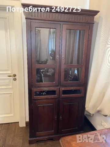 Мебели от тиково Дърво Шкаф скрин 2 бр библиотека витрина бюфет стелаж масив , снимка 5 - Шкафове - 48292030