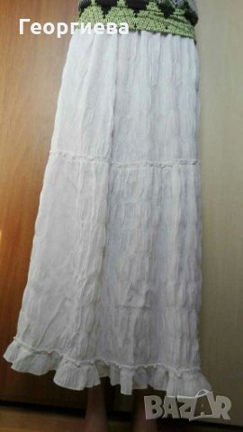Бяла разкроена памучна пола👗🍀S,M👗🍀арт.1029