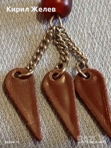 КОЛИЕ с МЪНИСТА от КАРНЕОЛ и ВИСУЛКА СТИЛЕН ДИЗАЙН 12224, снимка 4 - Колиета, медальони, синджири - 52493292