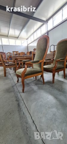 Барокови кресла с плюш Германия-ОБЯВЕНАТА ЦЕНА Е ЗА БРОЙ!, снимка 3 - Столове - 35014397