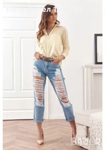 Дамска риза с дълъг ръкав в жълт цвят MP25901 FASARDI, снимка 4 - Ризи - 47752842