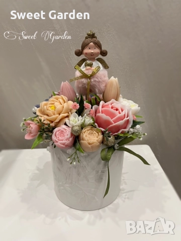 Стилни аранжировки от ароматни сапунени цветя, снимка 6 - Декорация за дома - 52881508