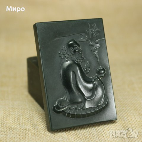 ЕСТЕСТВЕН НЕФРИТ МЕДАЛЬОН С ИЗОБРАЖЕНИЕ НА БУДА ВИСУЛКА НАКИТ , снимка 2 - Колиета, медальони, синджири - 40630623