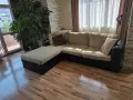 Ъглов диван ,текстил/ кожа, снимка 1