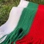  плетен зимен шал в цветовете на Българското знаме, снимка 2
