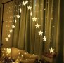 ПОСЛЕДНИ 2 БРОЯ! Светлинна завеса 136LED с USB топло бяло, Коледна декорация, празнична украса, снимка 3