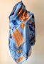 Нежен и деликатен шал в сини нюанси, снимка 1 - Шалове - 44808847