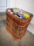 Плетен ратанов кош с текстил отвътре , снимка 3