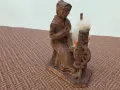 Дървена статоетка - жена предачка, снимка 2