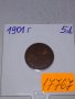 Рядка монета - 2 стотинки 1901 година - за колекция - 17767, снимка 3