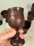 колекция абаносови африкански чаши  дърворезба 7/3, снимка 6