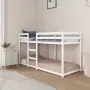 vidaXL Двуетажно легло, бяло, 80x200 см, борово дърво масив, снимка 3