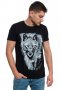 Нова мъжка тениска с дигитален печат Сив Вълк, Серия Вълци