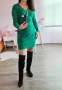 Нова тревисто зелена рокля плетиво рипс!, снимка 1