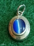 Елегантен сребърен медальон с инкростиран камък КОТЕШКО ОКО финно нежно бижу 52657, снимка 2