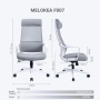 Ергономичен офис стол MELOKEA до 150 кг – с лумбална опора и мрежа, снимка 4