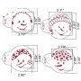 4 бр Коледни кръгли Снежен Човек лице стенсил шаблон спрей за бисквитки чаша украса декор , снимка 2