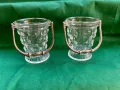 Винтидж кофички за клечки от стъкло и калай, снимка 1