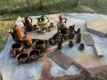 Стари керамични съдове и два сатъра, снимка 1