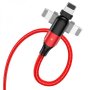 Hoco плетен Lightning(iPhone) USB Кабел 2.4A 1.2m U100 / Червен / Баркод : 2401943