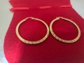 Златни обеци халки с мотив, снимка 4