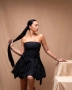 Къса Черна Дамска Рокля , снимка 3