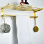 Стилна закачалка за кърпи на две нива с 4 куки, за баня, снимка 1 - Закачалки - 44781834