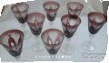 Кристална гарафа и кристални чаши цветен  лилав кристал, снимка 13