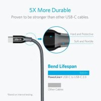 Anker Powerline+ USB-C to USB-C 2.0 - бърз и издръжлив USB-C към USB-C - 1 метър, снимка 3 - USB кабели - 40121931