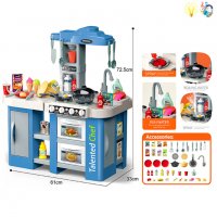  Детска кухня с пара, клокочеща тенджера и мивка с течаща вода (72.5см), снимка 1 - Играчки за стая - 37422645
