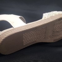 Дамски сандали 3308 в бяло и бежово, снимка 4 - Сандали - 36902017