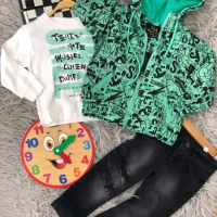 Детски комплект ветровка, дънки и блузка - 2г., снимка 1 - Комплекти за бебе - 44580169