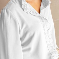 Дамска риза с дълъг ръкав в бяло, снимка 3 - Ризи - 40544212