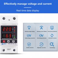 Реле за предпазване и контрол на напрежение и ток OPS1-63B - ГАРАНЦИЯ! БЕЗПЛАТНА ДОСТАВКА! Фактура, снимка 3 - Друга електроника - 39686386