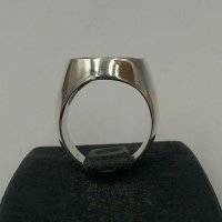 Масонски сребърен пръстен с 24 Карата позлата, масонски знаци, снимка 4 - Пръстени - 31590540