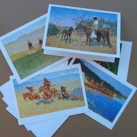 "Западно изкуство(Western Art)"върху 7 двойни картички.Издадени в САЩ, снимка 1 - Колекции - 29722201