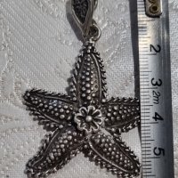 Сребърна висулка морска звезда , снимка 10 - Колиета, медальони, синджири - 44232146