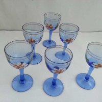 Чашки за ракия цветно синьо стъкло , снимка 7 - Антикварни и старинни предмети - 31029157