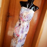 Дълга рокля бюстие в бледо лилаво М/Л, снимка 1 - Рокли - 14383625