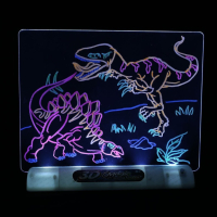 Магическа, светеща 3D дъска за рисуване с цветни маркери, снимка 3 - Рисуване и оцветяване - 44737474
