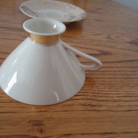 Чашка с подложка баварски порцелан с позлата , снимка 6 - Колекции - 36609952