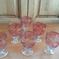 Ретро стъклени чаши гравирани , снимка 5 - Антикварни и старинни предмети - 39805761