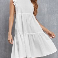 Бяла рокля Памучна рокля, Ефектна рокля, снимка 1 - Рокли - 44226132